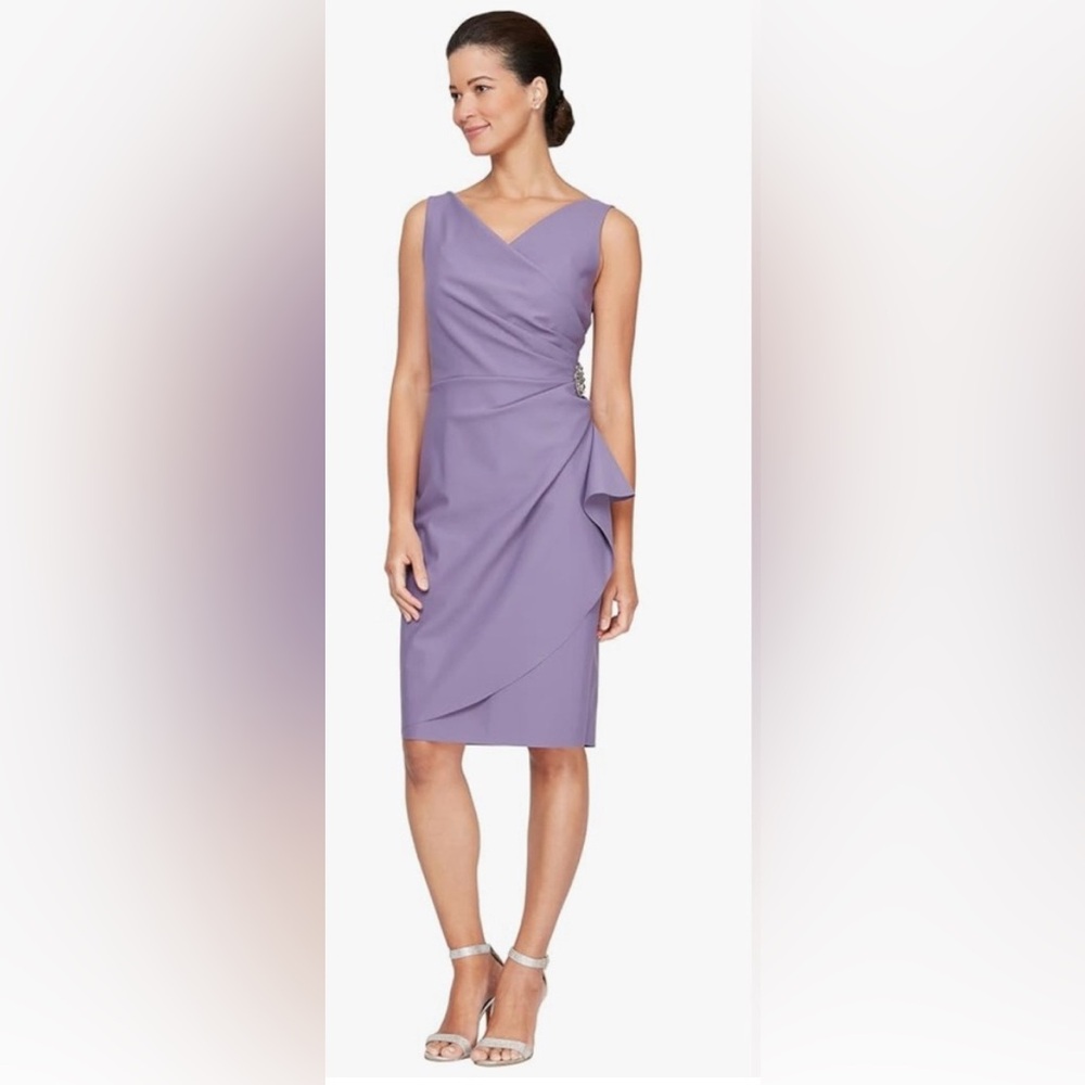 Alex Evenings Icy Orchid Sleeveless Dress size 14